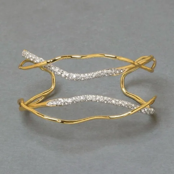 SOLD - ALEXIS BITTAR Solanales Crystal Gold Cuff - Picture 11 of 15